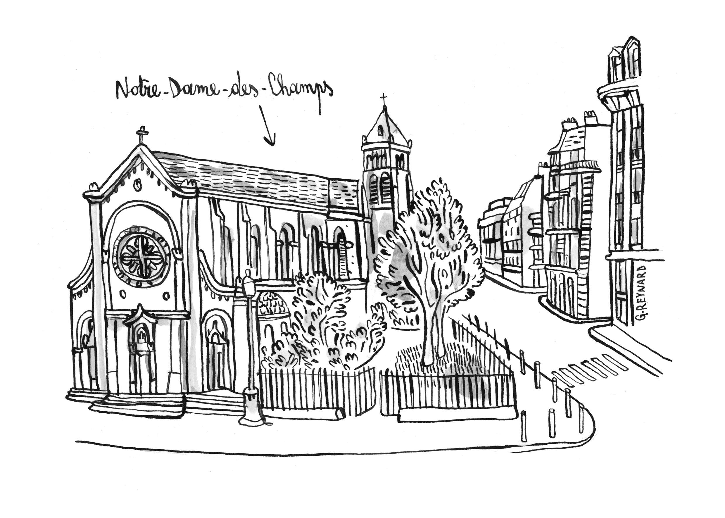 Dessin Notre-Dame-des-Champs Guillaume Reynard Varenne