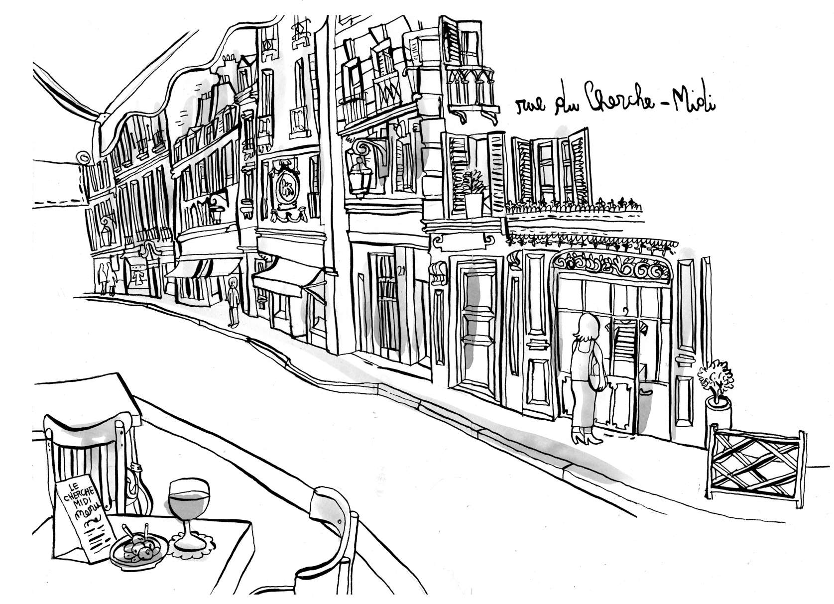 Dessin rue du Cherche-Midi Guillaume Reynard Varenne