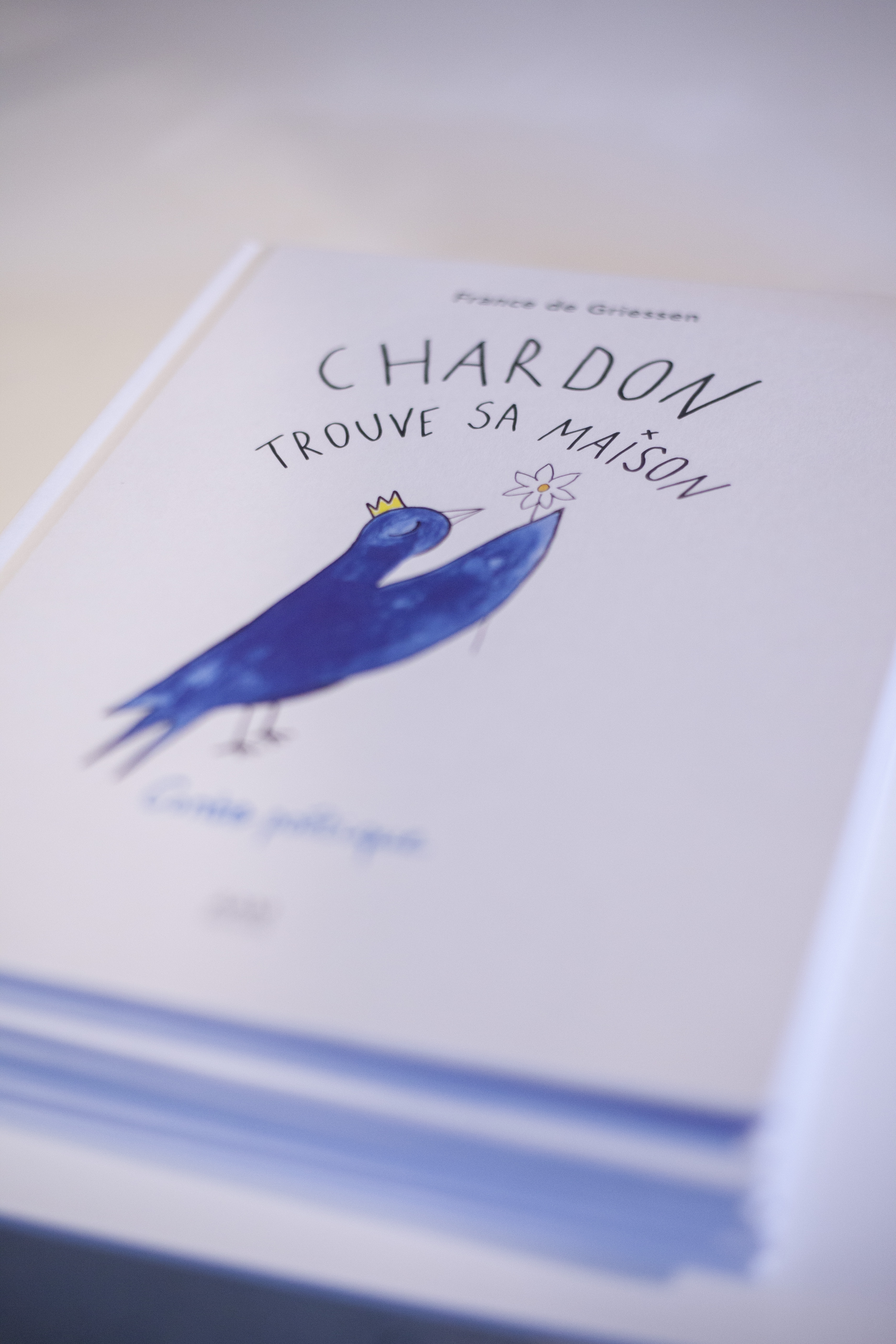 Couverture de livre avec oiseau bleu aquarelle